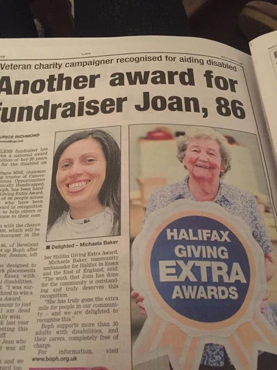 bophcharity's tweet photo. The lovely Joan Lythgoe MBE has received another award for her outstanding achievements for BOPH #charity #award https://t.co/W6yzC7BrrD