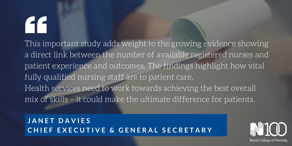 theRCN's tweet photo. .@theRCN responds to research showing a higher nurse-to-patient ratio is linked to reduced risk of inpatient death https://t.co/imFyj99F4d