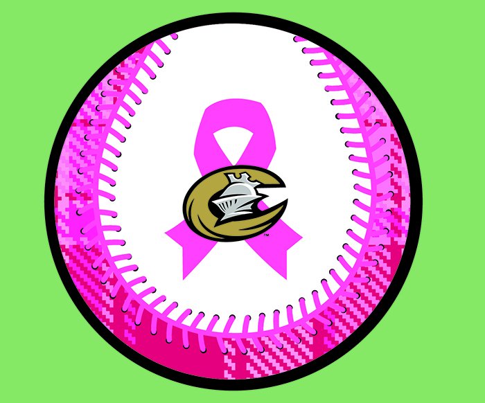 KnightsBaseball's tweet photo. #KnightsPromos: 1st 2,500 ladies get a #pink baseball on #PinkKnights (May 14) presented by @CLTRadiology & @belk! https://t.co/WOObyJqwe0
