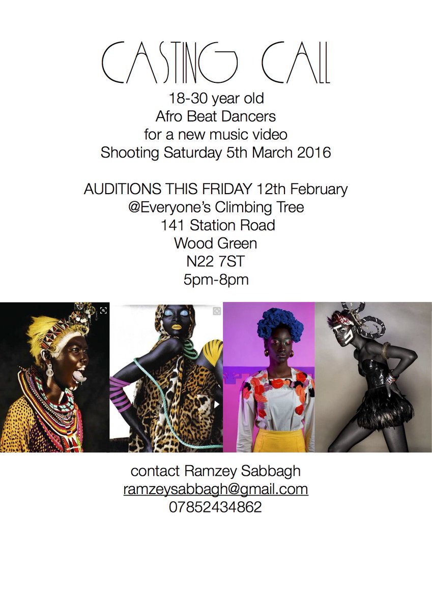 RamzeySabbagh's tweet photo. @MsluluPG Looking for Afrobeat dancers for music promo! Casting Friday 12th Feb 5pm-8pm. The position is paid. https://t.co/b0MIXfK77u