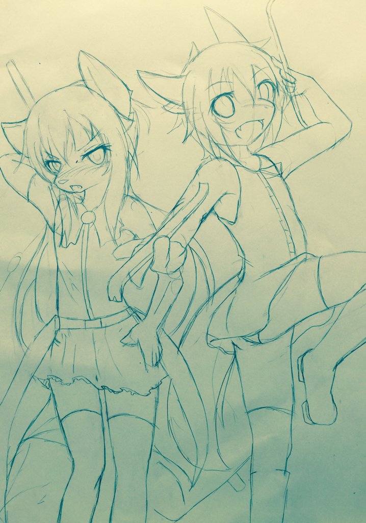 魔法(物理)少女?出来た!ポーズの修正修正した結果良く分からんのになった_:('ω`」 ∠):_ ... 