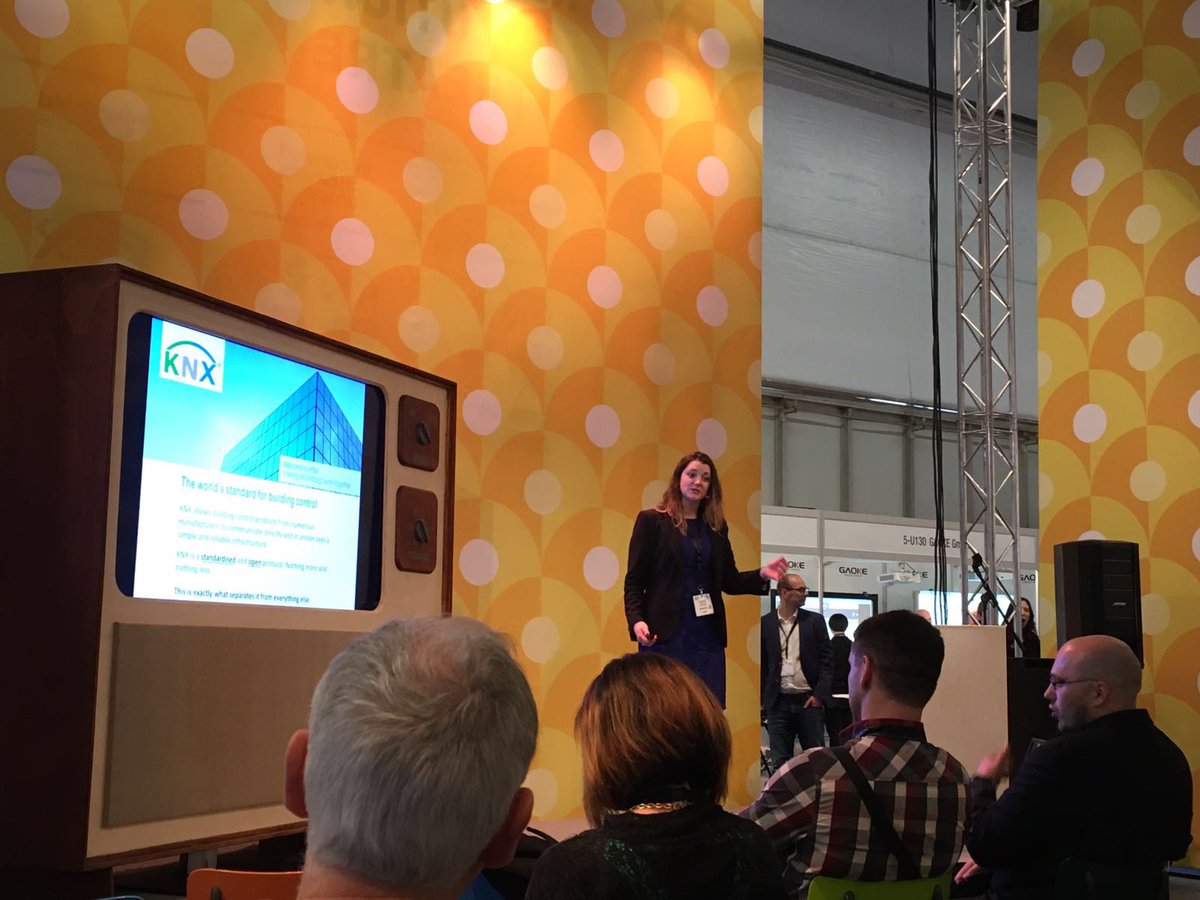 WildwoodPlus's tweet photo. Captivating talk by @DiStickland, President of @KNXUK, at the Residential Solutions theatre #ISE2016 https://t.co/sg7fISQJ7E