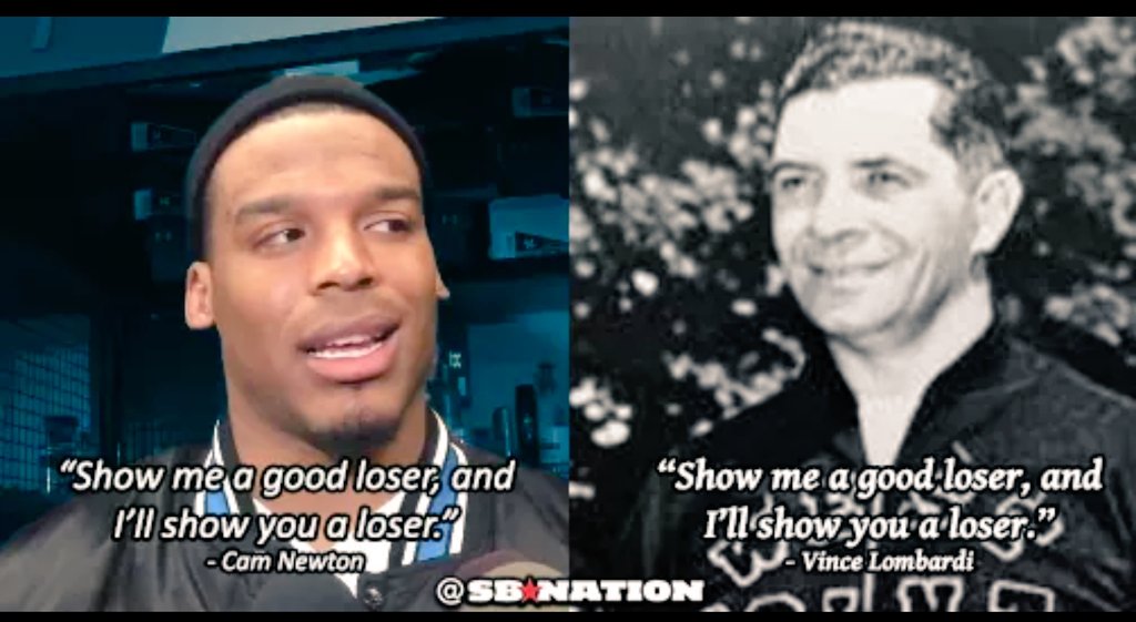 chiffon_pink1's tweet photo. @CameronNewton @insidetheNFL #SuperBowl50 #CamNewton #CamCriticism Coach Lombardi act like you've been there before" https://t.co/YiJCNCrEcQ