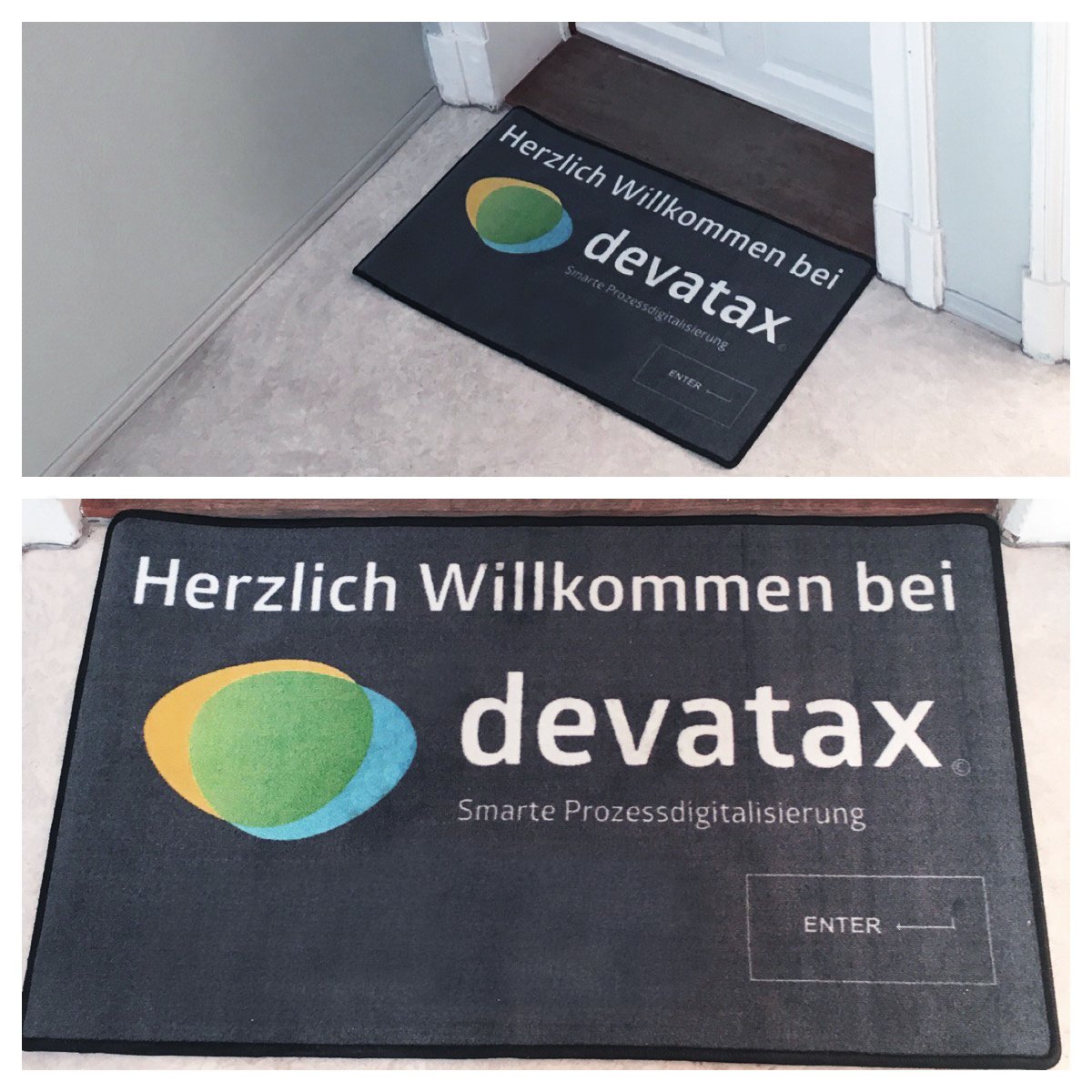 devatax's tweet photo. Ihr wollt Spuren bei uns hinterlassen? Dann kommt unsere neue #Devatax-Fußmatte wie gerufen!#Enter #Devatax #welcome https://t.co/UdR5T24BfX