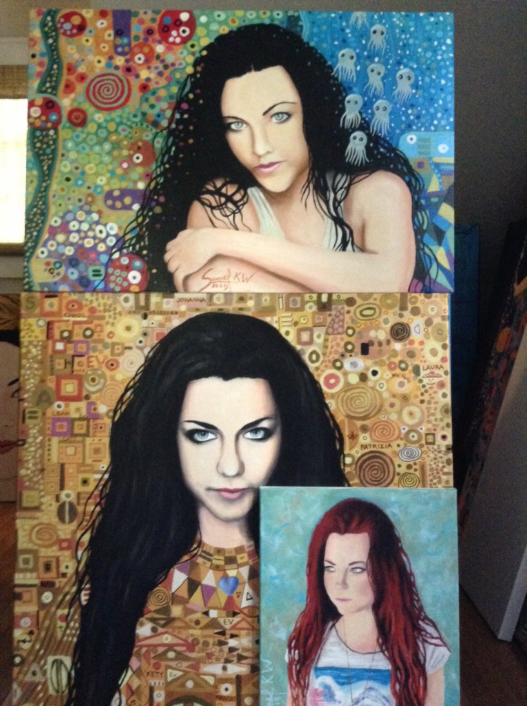 skwhiting57's tweet photo. #RedLee with some of my #AmyPaintings
#EVfans @evanescence https://t.co/YJYxNoucDQ