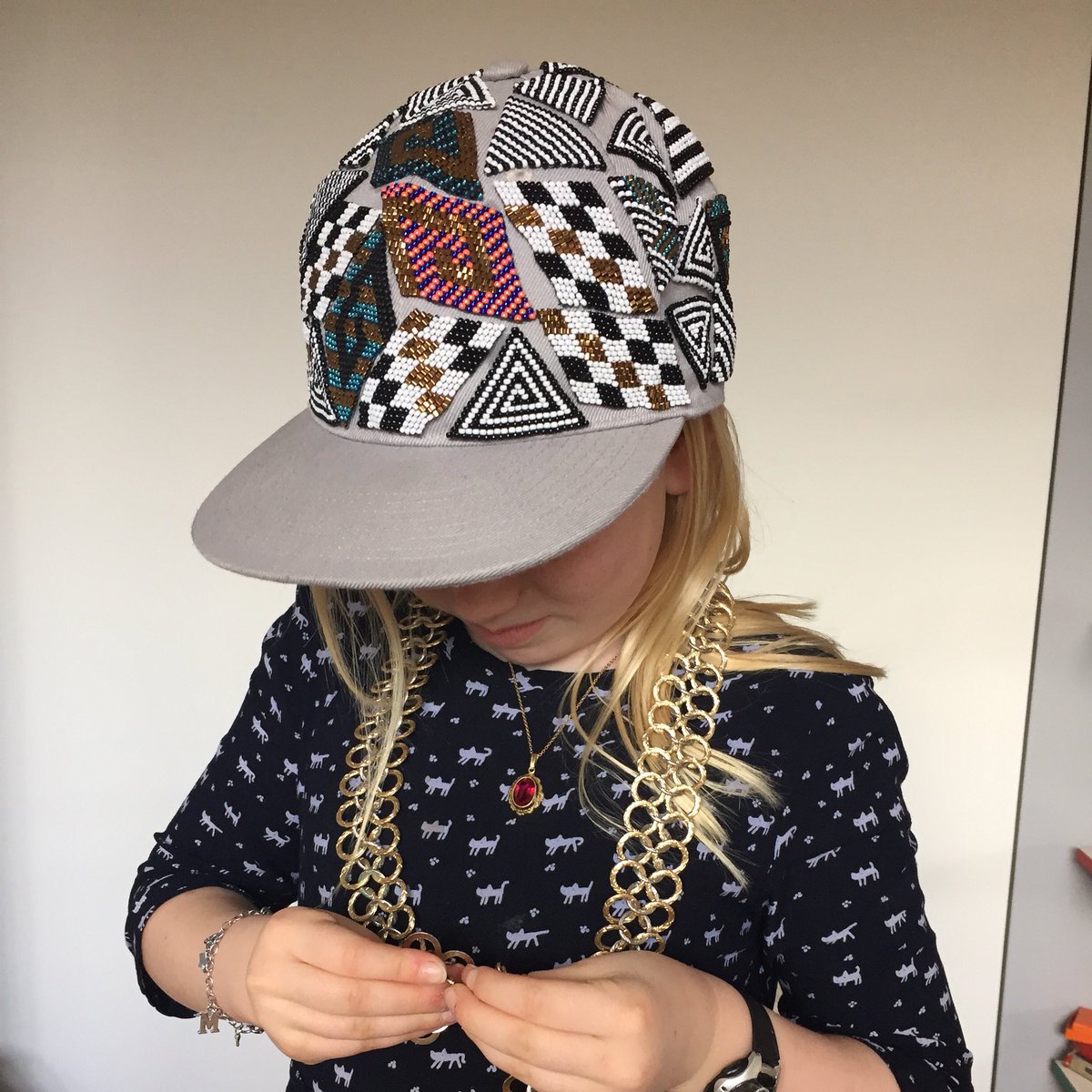 Haus_Morel's tweet photo. Our fav model #brokenfab #beadedCap #cap #handmade #bespoke #beaded #mosaikpop https://t.co/qnQ4TxhWQH