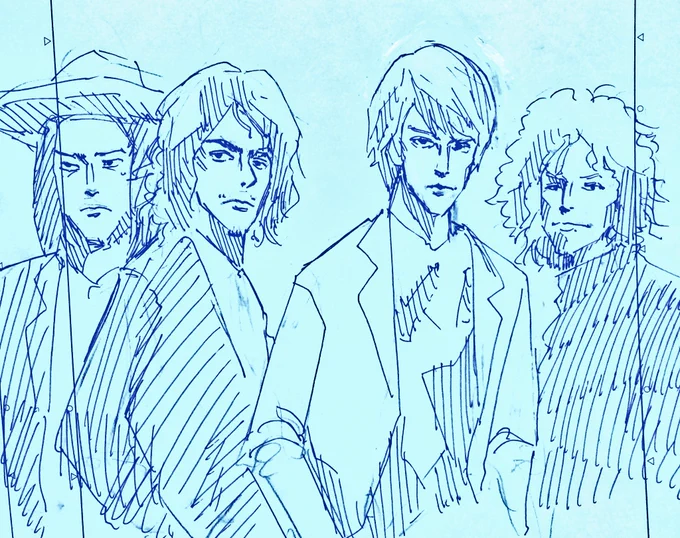 @TYMSproject 新曲、本当にかっこよくて描きました！曲を生み出すエネルギーとそれを聴く側の巡り合わせを、ひしひしと感じる壮大な曲で感動しました。
#イエモン #新曲 #ALRIGHT 