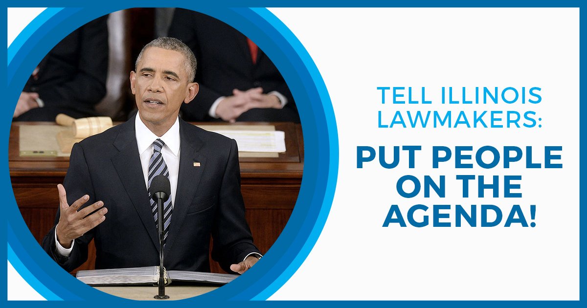 BuildStrongIL's tweet photo. .@BarackObama Tell the legislature to put people on the agenda! #ILBudgetNow https://t.co/3FTmpsI61R