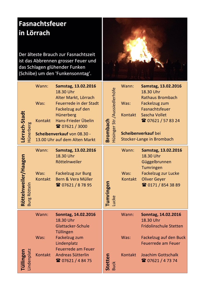 NglService's tweet image. Fasnachtsfeuer: Samstag in Lörrach-Stadt, Brombach, Tumringen, Röttelnweiler/Haagen &amp;amp; Sonntag in Stetten, Tüllingen