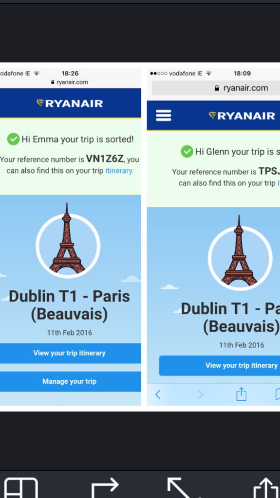 <a href="/HomeBySaturday/">Home by Saturday#BBS</a> safe trip to Glenn and Emma off to Paris! @irishcancersoc <a href="/MovemberIreland/">Movember Ireland</a> #DCUbegborrowsteel