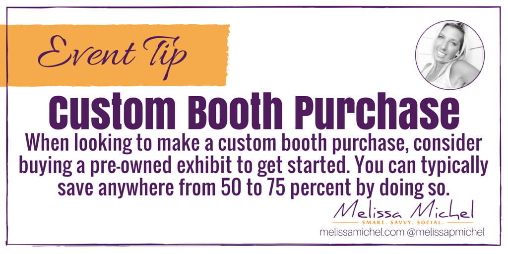 melissapmichel's tweet photo. #Event Tip: When looking to make a custom booth purchase, consider buying a used exhibit. #exhibitors https://t.co/ddGvlv4tn2