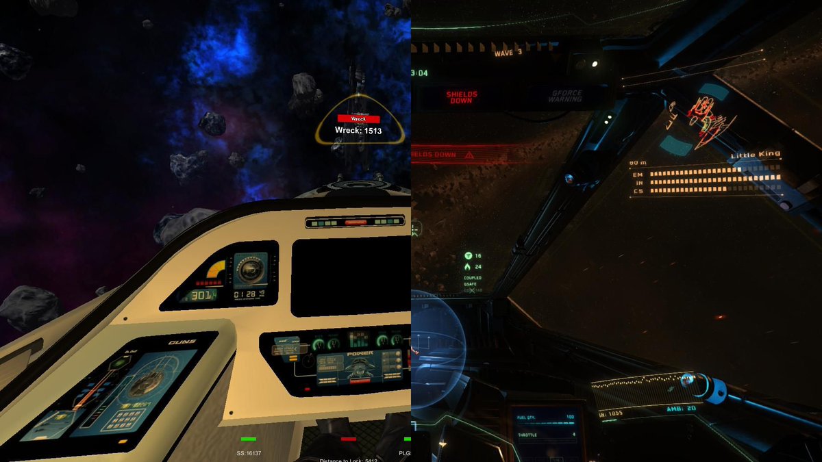 bob_b_bobson's tweet photo. another side by -almost- side; the future of #VR #spacesimulators is golden #indiegames @PushForEmor #StarCitizen https://t.co/aUXNoUiI8r