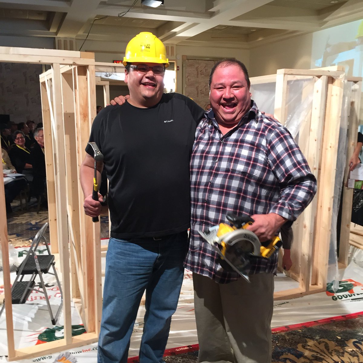 thisclancy's tweet photo. #team #ofntsc in the Builders Challenge at the First Nations Northern Housing Conference #fnnhc @FNNHC @OFNTSC https://t.co/S7xuJAjrS4