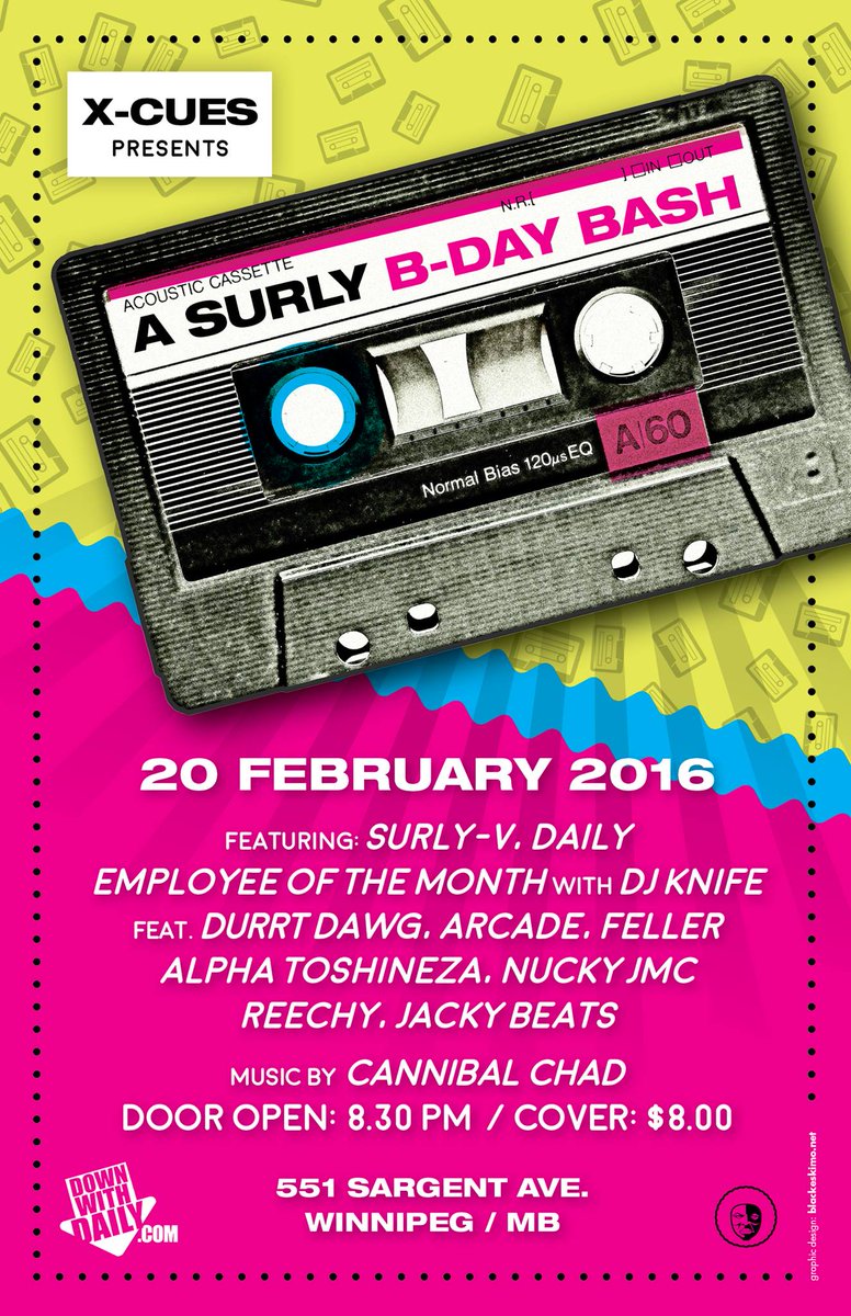 Daily204's tweet photo. 20 Feb 2016 #WpgHipHop #XCues #ASurlyBDayBash feat @surlyv @Daily204 @alphatoshineza @sheak47 @cannibalchad #PegCity https://t.co/WFJSA4hVZi