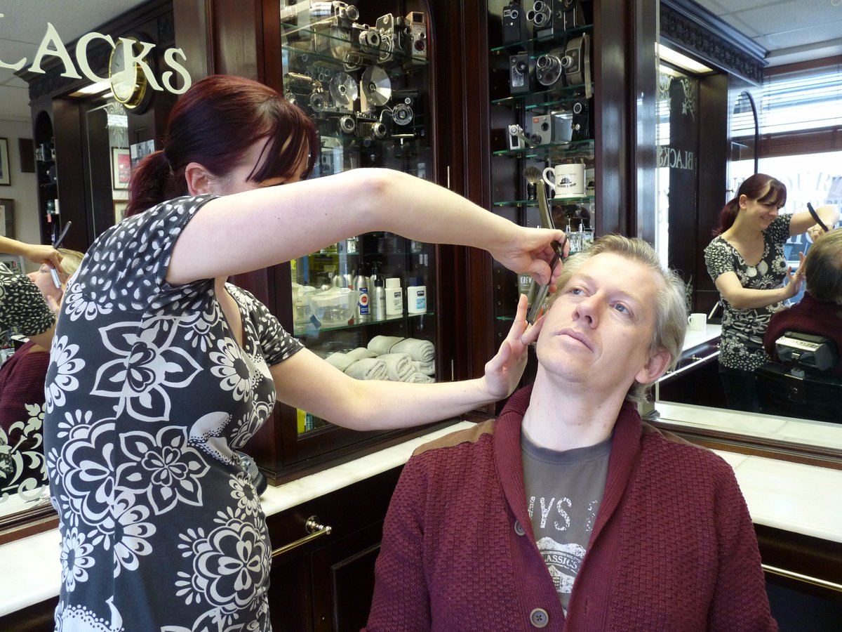 Ilkley_Operatic's tweet photo. It's happening! #SweeneyTodd, King's Hall #ilkley 2-5 March. Thanks @blacks_hair for sponsorship and shaving lesson! https://t.co/dC7RT6ZMo8