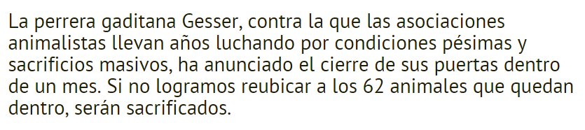 PartidoPACMA's tweet photo. El cierre de #Gesser dejará a 62 animales en riesgo de sacrificio 
#Adopta, dependen de ello https://t.co/doIA6WN8yO https://t.co/fJkNpN3pyq