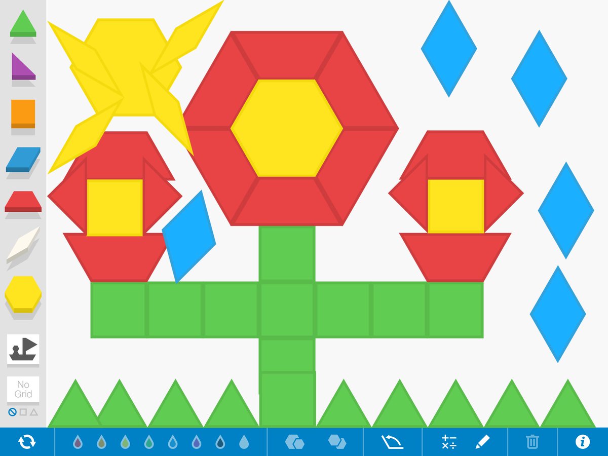 CCTlab's tweet photo. "Rosebush in Sun Valley" by a 1st grader on an iPad using the Pattern Shapes app. #cctlab @MarinacciOves https://t.co/Wwy5dGkLZ4
