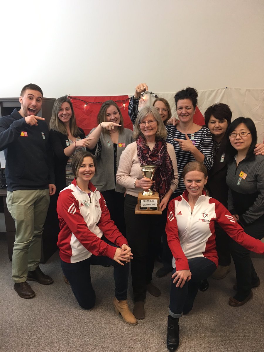 gymcan1's tweet photo. And the winner of the #splitsday Competition at Gymnastics Canada is....... Cathy!!! #CdnGymWeek #SplitsDayChampion https://t.co/J1DqRno7Ea
