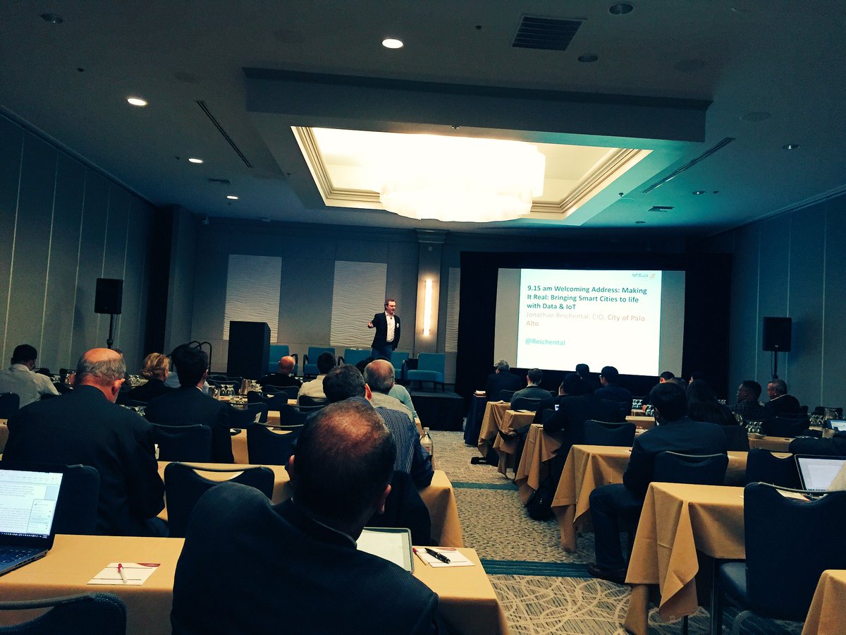 dominie_roberts's tweet photo. @Reichental from #paloalto opening the show at #iotdata16 @iotworldnews #smartcities #iot https://t.co/6UEi7SzB7y