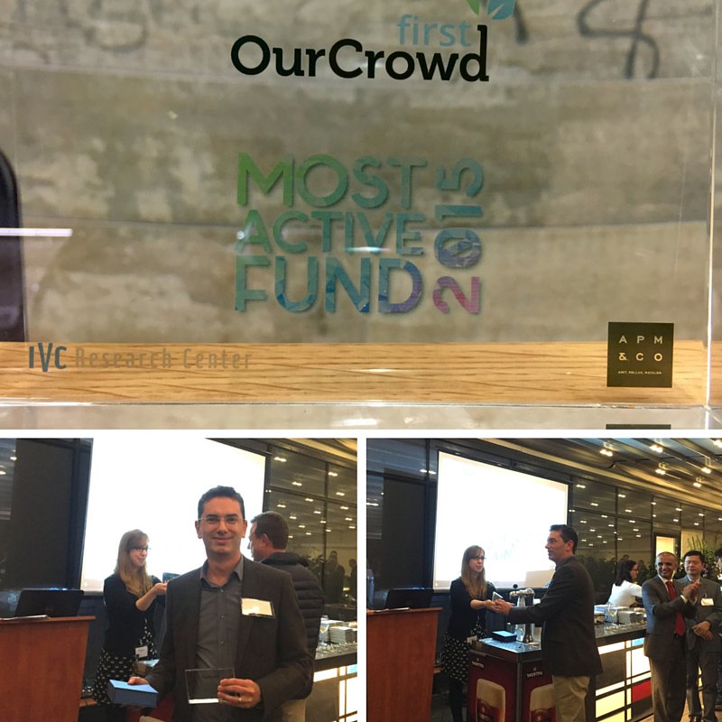 OurCrowd's tweet photo. OurCrowd's @shaibt accepting #OCFirst's award for most active micro-VC fund in 2015 from @IVCOnline_IL & APM 🏆 https://t.co/fceBpk79W2