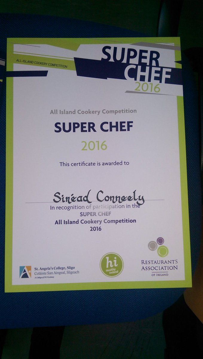 ciaramariedolan's tweet photo. Congratulations to Sinead who did @ClaregalwayColl very proud today #SuperChef @StAngelasSligo #HomeEconomics https://t.co/BOOyv2TSBj