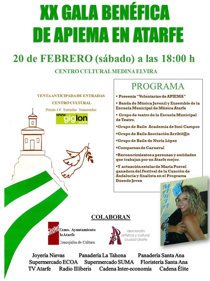 AytoAtarfe's tweet photo. Ya hay programa cerrado para celebrar el #20F la XX gala benéfica de Apiema #Atarfe https://t.co/XuRr7WsaWc