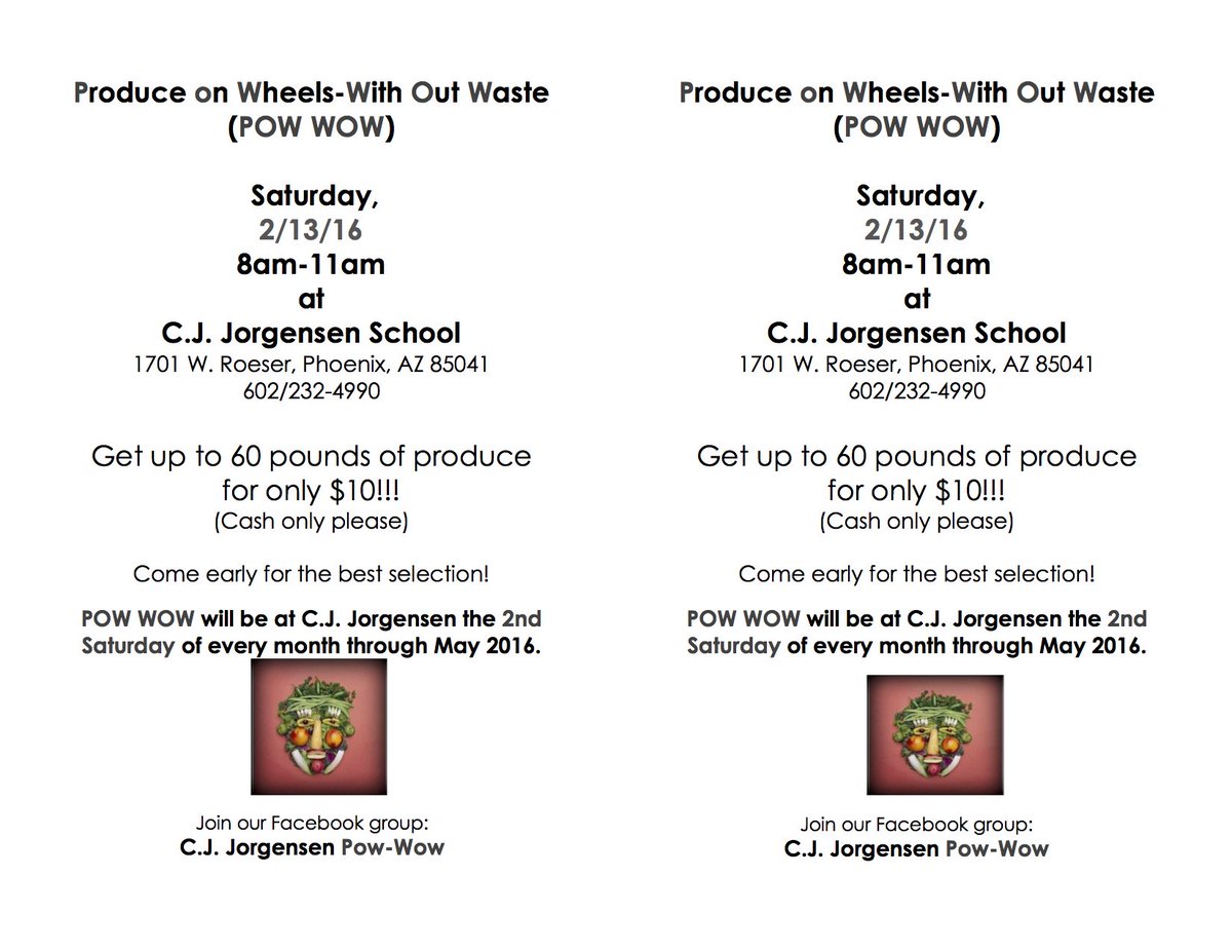 Need 60 pounds of produce? See the flyer below to learn how to get 60 lbs. for only $10.00. Spread the word!