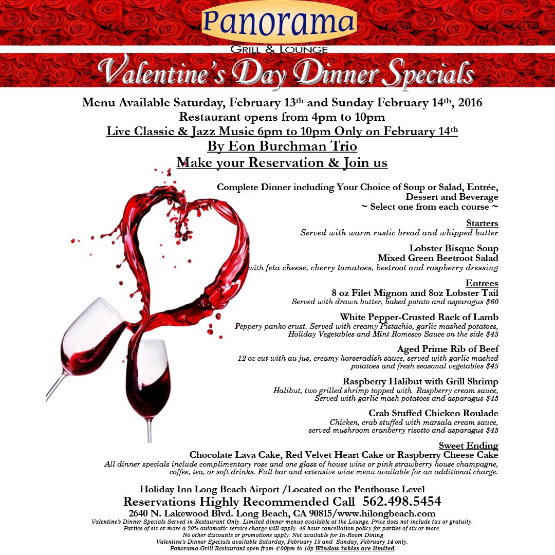 Need Valentines Day dinner reservations? Panorama Grill &amp; Lounge is the spot for you! #hearts, #love &amp; #cash