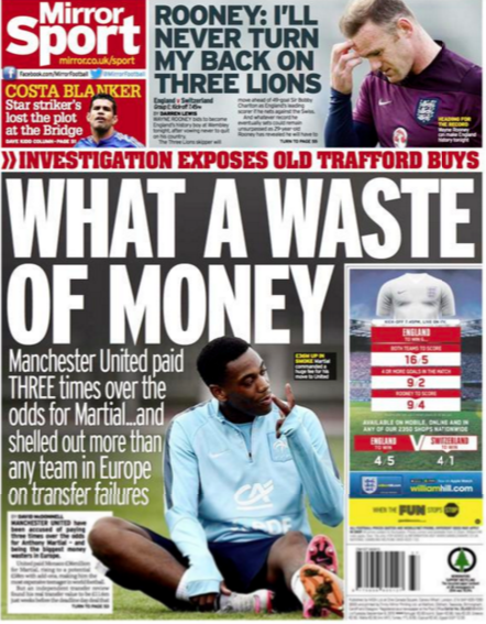 United__Dan's tweet image. Let's remember the time Mirror Sport labelled Anthony Martial a "waste of money"

How wrong they were.