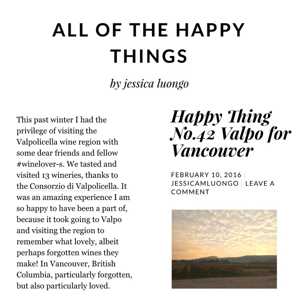 aothappythings's tweet image. Happy Thing No.42 #Valpolicella is made for #Vancouver, get the deets: allofthehappythings.com