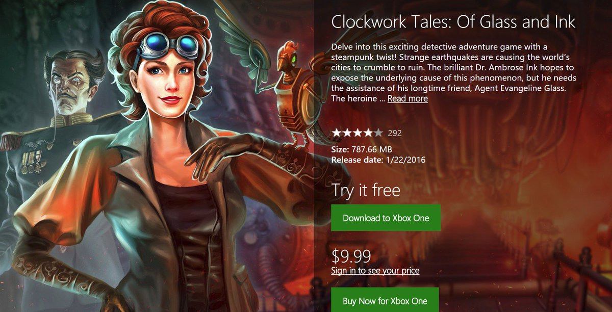 Stallion83's tweet image. Retweet for a Random Chance to Win a Clockwork Tales: Of Glass and Ink Download Code for #XboxOne