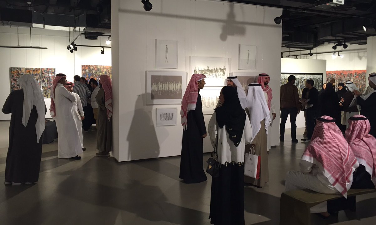 LaurensWesthoff's tweet photo. Busy opening of beautiful Fahad alNaymah show at @GalleryNaila in Riyadh. Saudi art gets international acclaim. https://t.co/n0pEm41w62