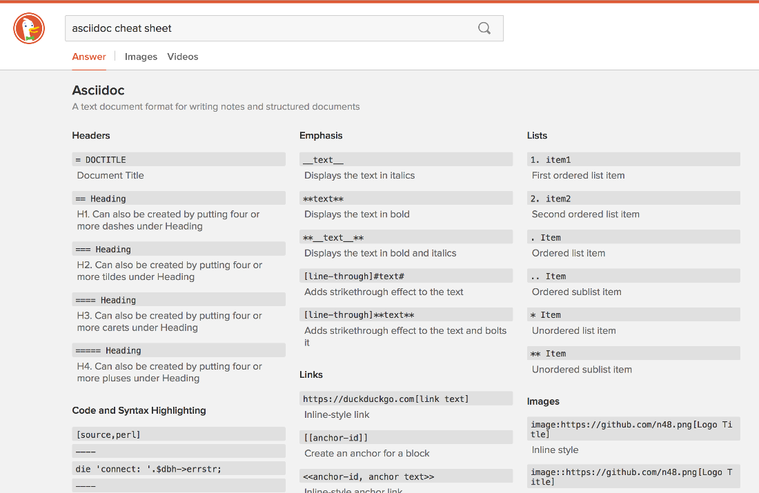 Asciidoc table cheat sheet Asciidoc table cheat sheet