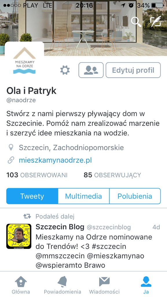 naodrze's tweet photo. Mała wielka zmiana 😊 czyli #naodrze zamiast #mieszkamynao https://t.co/wpHX0CxUO2