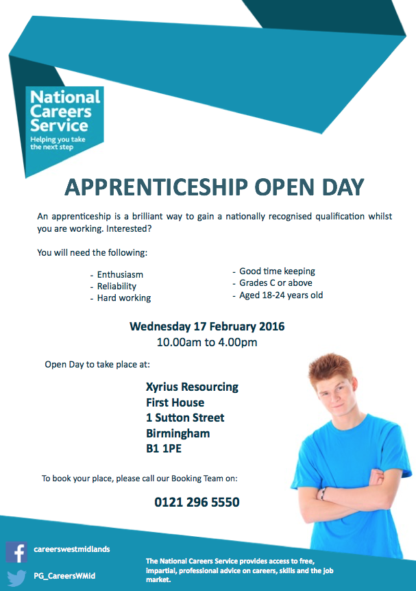 CareersWestMids's tweet photo. Come along to our Open Day and find out about the latest #apprenticeships in #birmingham. https://t.co/nq2CP62GkJ