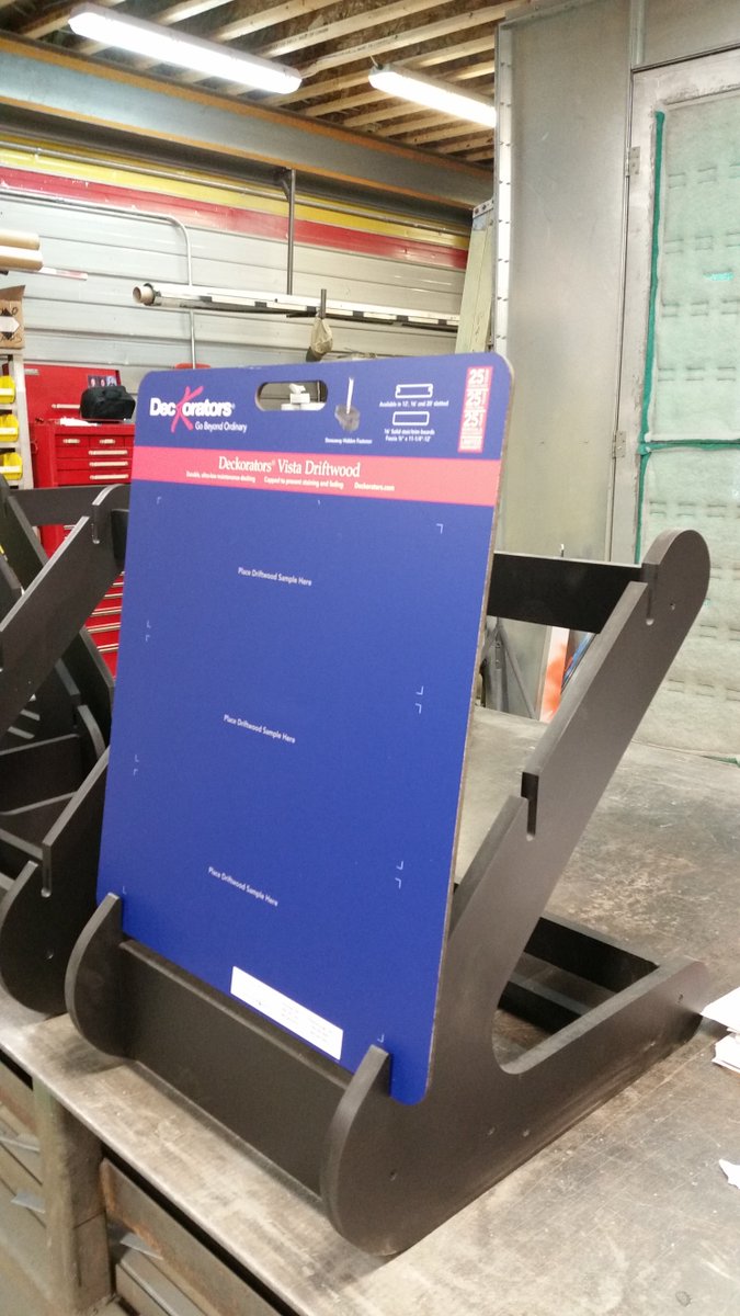 TotalSignsCa's tweet image. No signs this week but display boards for sampling product in showrooms. 
@Deckorators @TotalSignsCa manufacture