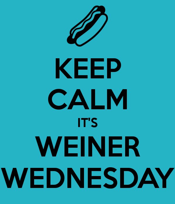 weinerwensday's tweet photo. #humpday??? Nahhh, it's #WeinerWednesday! Let's celebrate the middle of the week with the #weenz! https://t.co/4aaEiLOFFu