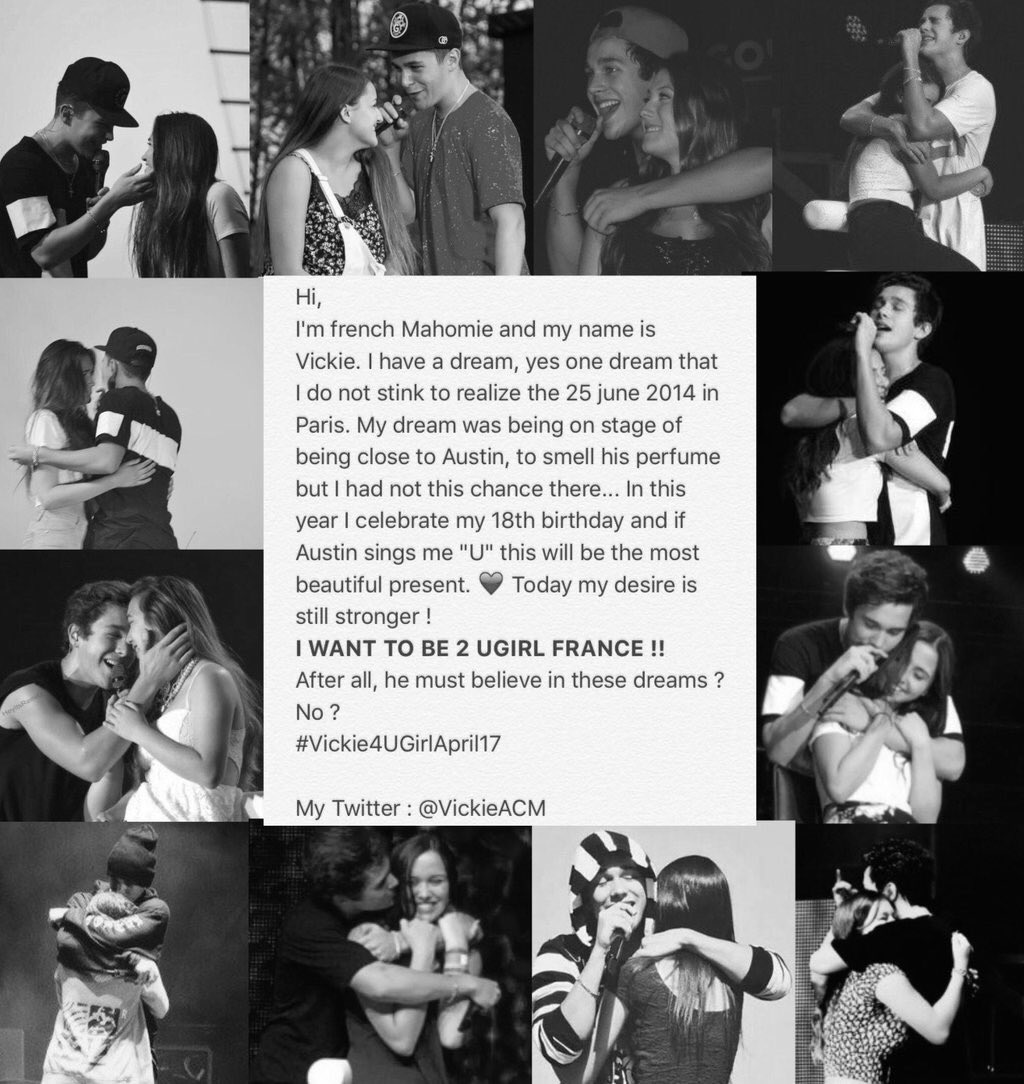 VickieACM's tweet photo. My new UGirl petition! 
RT &amp; tweet #Vickie4UGirlApril17 🇫🇷
@blumsteinmike @RoccoValdes @CPasalodos @AustinMahone https://t.co/xTL4HLVFUC