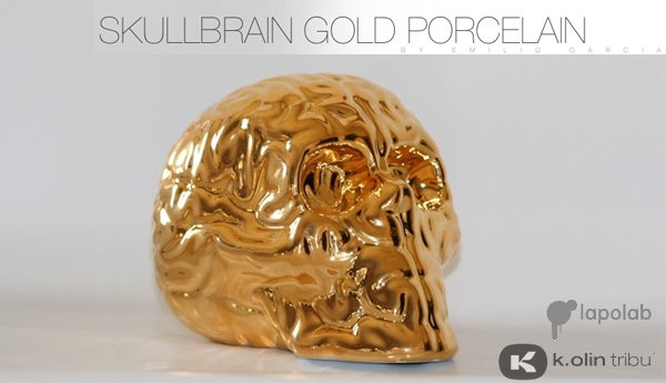 TheToyChronicle's tweet photo. #Skullbrain GOLD by Emilio Garcia  @LapoLab x @KOlinTribu Putting the BING in porcelain https://t.co/q8t3B5xuaR https://t.co/do9wR12STR