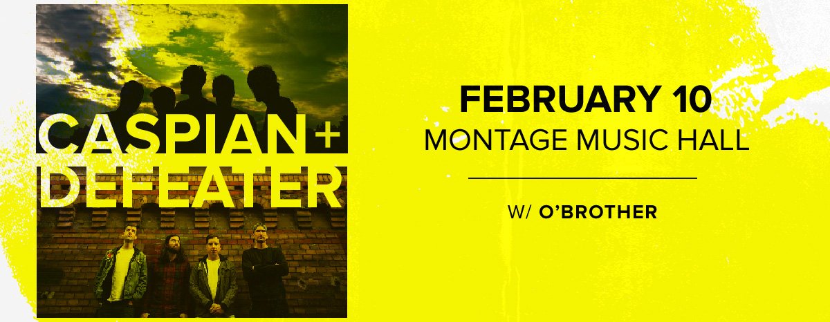 TONIGHT IN ROCHESTER

<a href="/caspian/">CASPIAN</a> &amp; <a href="/Defeater/">Defeater</a> + more @ The Montage Music Hall! Doors at 6pm, tix available at the club!