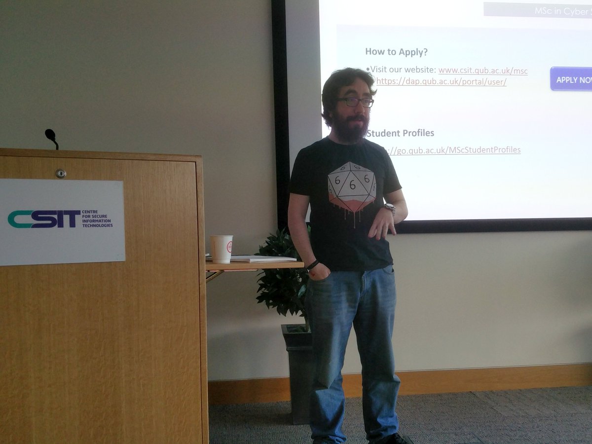 jonnymccullagh's tweet photo. Padraig Donnelly @CSIT_QUB describes his journey from Creative Writing to #CyberSecurity PhD today @SEEECSatQueens https://t.co/tlbD7Lu6Th