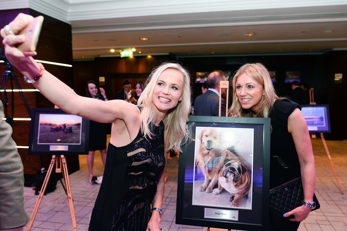 FormulaMoney's tweet photo. Gadget Show presenter @PollyannaWW seems to be a big fan of @SChecoPerez's dogs! https://t.co/O23TYaLEu1