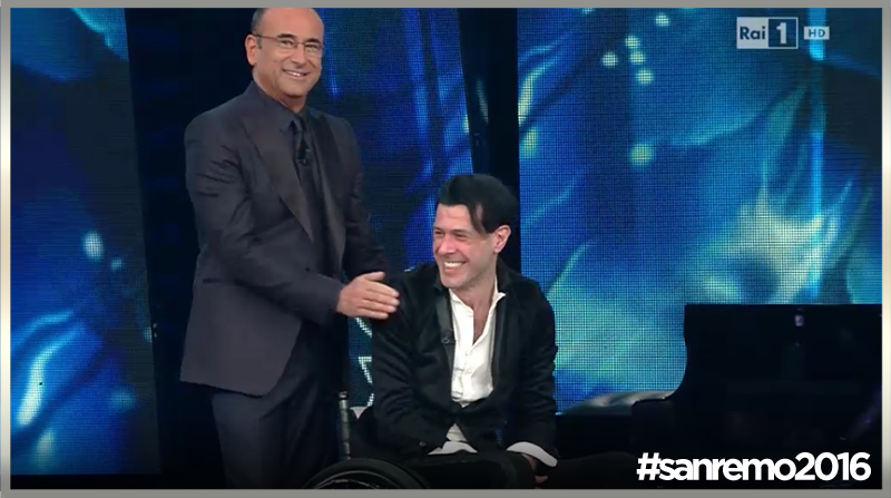 SanremoRai's tweet photo. "La musica siamo noi, la musica è una fortuna che condividiamo" Ezio Bosso sul palco di #sanremo2016 https://t.co/ELswxV74uu