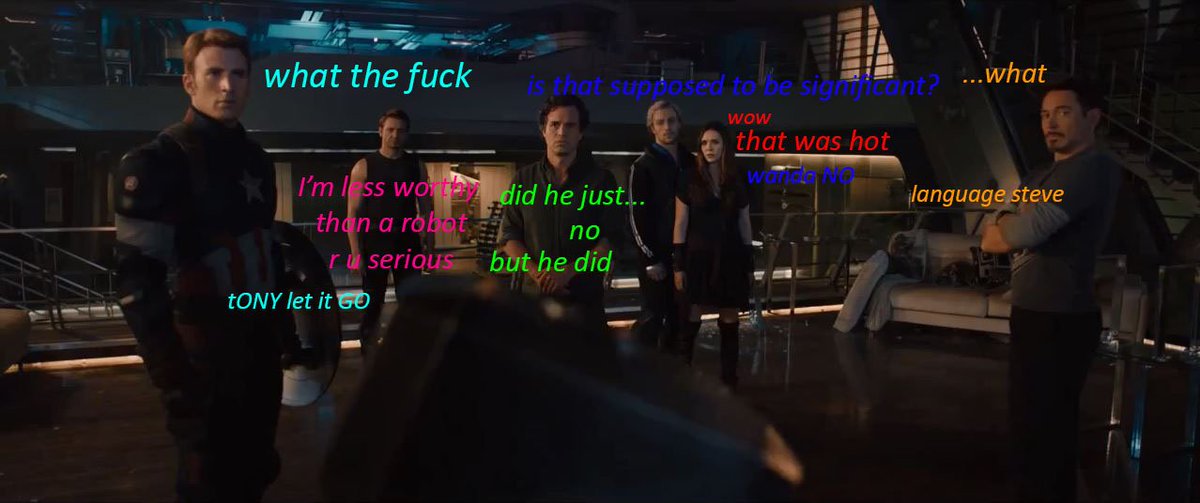 tvchiquita's tweet photo. That was totally the sub-text of this scene, yes. ;D #WandaNO #AvengersAgeOfUltron
https://t.co/xACKD4C08L https://t.co/PI8hGiqc36