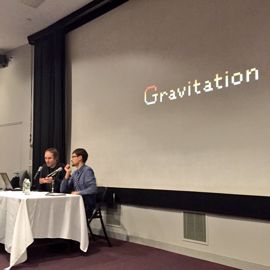 theDavisMuseum's tweet photo. We're live! @jasonrohrer & Patrick Jagoda speaking at our spring opening celebration #jasonrohrer #artgames https://t.co/JFsvZ3l7yh