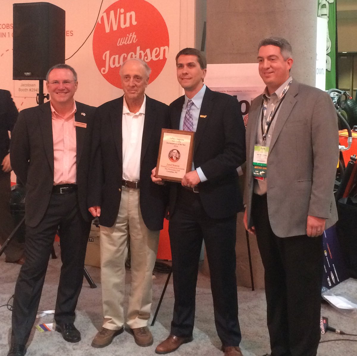 JaredNemitz's tweet photo. Honored to have received the Golfdom Herb Graffis Businessperson of the Year Award #humbled @Golfdom @JacobsenTurf https://t.co/mCgD6XwGXB
