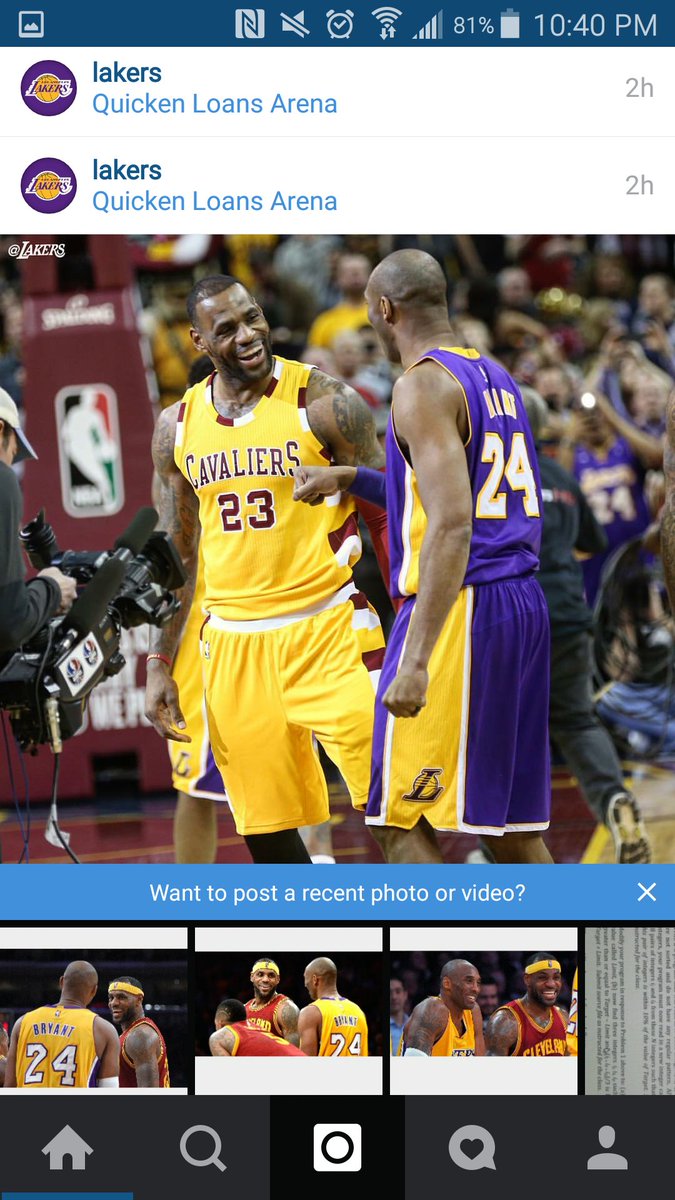LongLiveKobe24's tweet photo. Be with somebody who's as happy as lebron is when he sees kobe https://t.co/zUDIxMcNjT