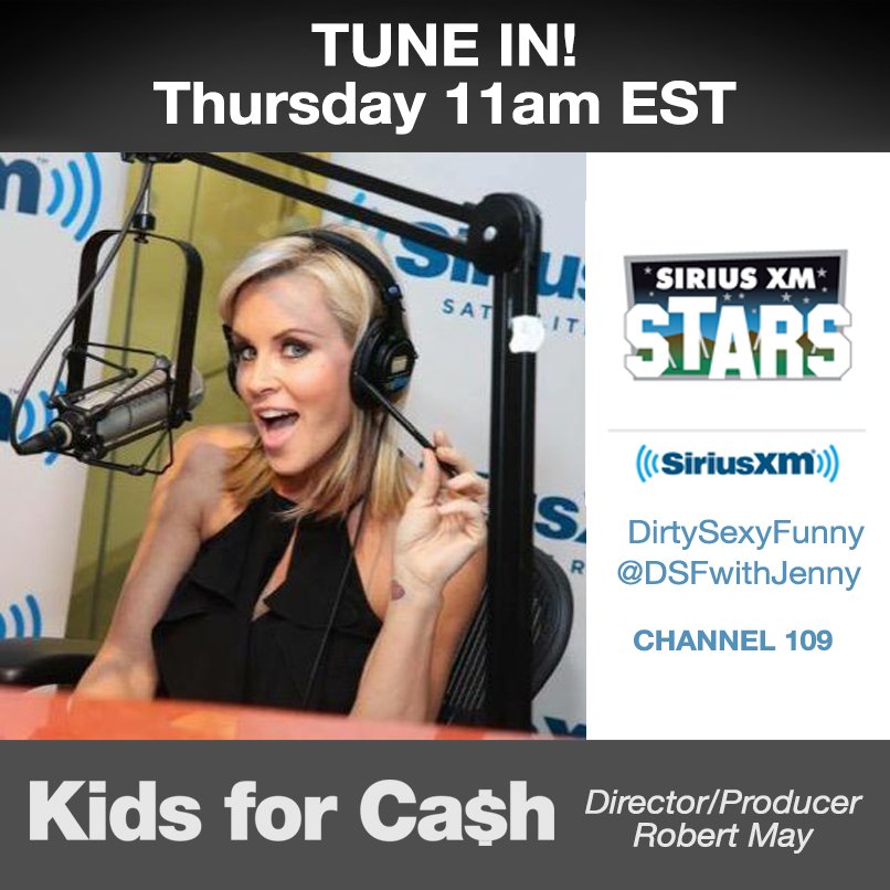 Join <a href="/JennyMcCarthy/">Jenny McC-Wahlberg</a> @DSFwithJenny as she talks with Director <a href="/_RobertMay/">Robert May</a> about the film <a href="/kidsforcash/">KidsforCash</a>