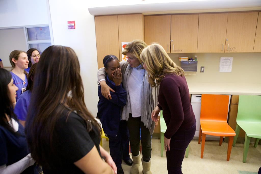 nyphospital's tweet photo. That moment when @hodakotb & @JennaBushHager surprise you in the middle of your #nurseshift https://t.co/uJO2RUynuh https://t.co/wZXtJRCnGt