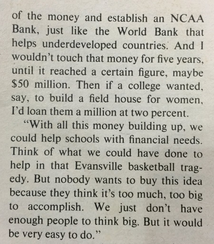 darrenrovell's tweet photo. Joe Paterno's idea, in 1978, for the money generated from a college football playoff https://t.co/iHTxfpUpsK